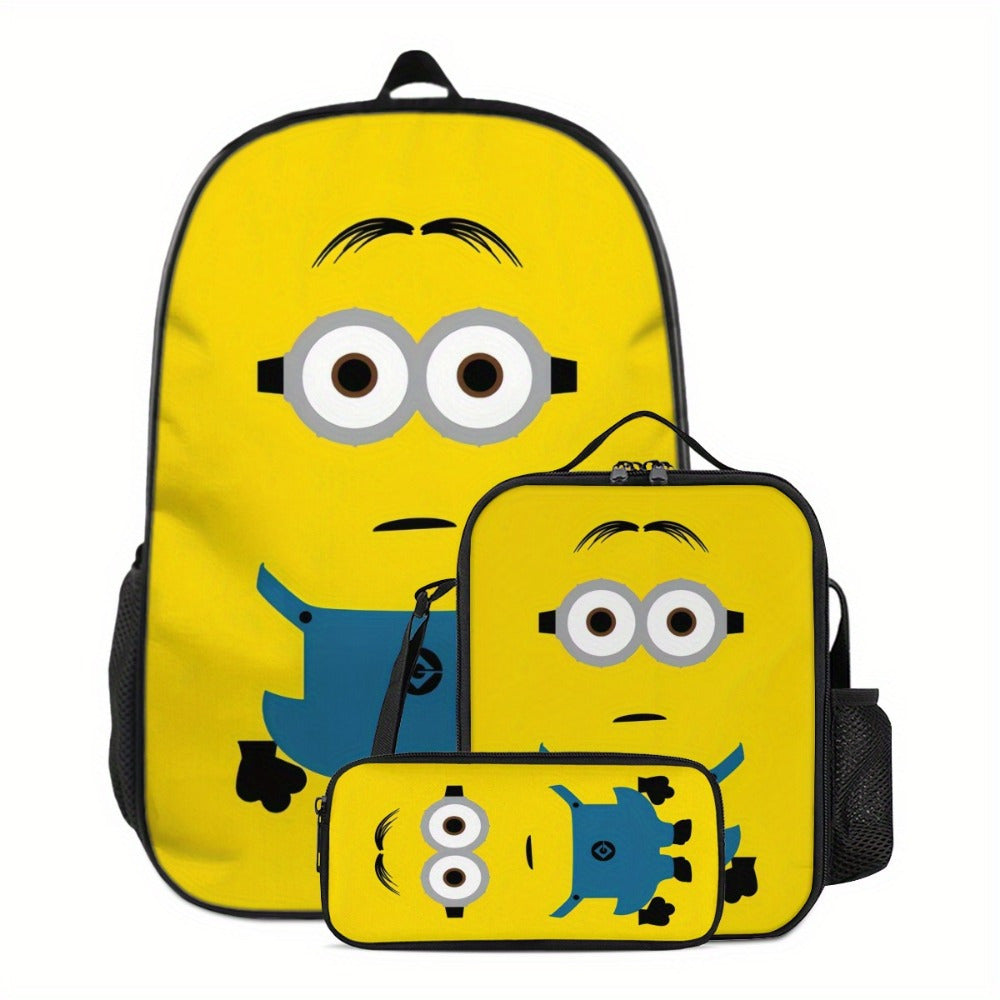 Kit Mochila Escolar Minions - Mochila, Lancheira e Estojo