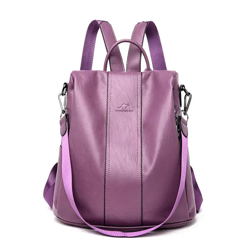 Mochila Feminina Casual em Couro