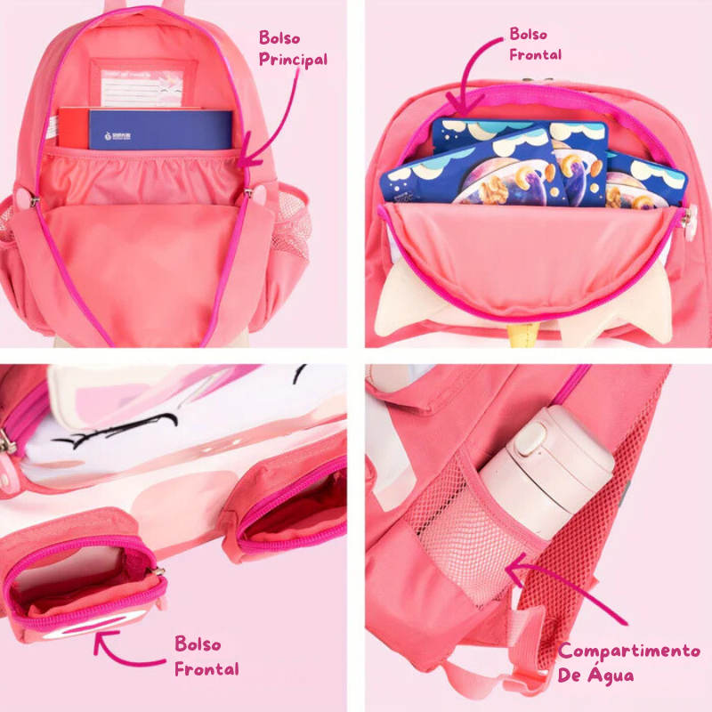 Mochila Infantil Unicórnio - Grande Capacidade e Impermeável